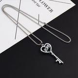 Stainless Steel Necklaces, Sweet Heart Key Pendants Choker Chain, Korean Fashion Jewelry for Women