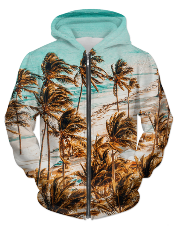 Beach Unisex Zip Hoodie