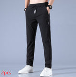 Summer Ice Silk Men's Stretch, Breathable Straight Sports Trousers