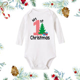 Christmas Newborn Baby White Long Sleeves Jumpsuit