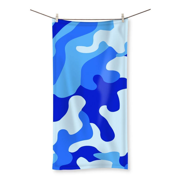 Blue Camo 1 Beach Towel