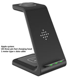 3 in 1 Fast Charging Station Wireless Charger Stand, Wireless Quick Charge Dock Phone Holder