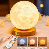 Creative 3D Magnetic Floating Levitating Moon Lamp, Touch Control 3 Color Moon Lunar Night Light for Home Office Room Decor