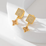 European and American Square Fashion Zircon Earrings