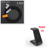 3 in 1 Fast Charging Station Wireless Charger Stand, Wireless Quick Charge Dock Phone Holder