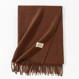 Pure Color Artificial Cashmere Scarf, Women's Winter High-grade Shawl