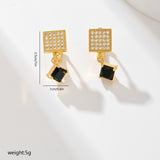 European and American Square Fashion Zircon Earrings