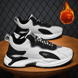 Fashion Black and White Sneakers, Casual Outdoor Lightweight Breathable Sports Shoes for Men