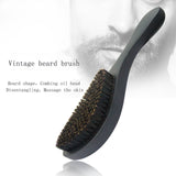 Men's Hair Straightening Beard Beech Wood Handle Oil Head Brush