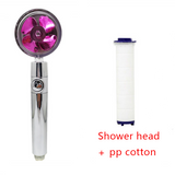 Shower Head Water Saving Flow 360 Degrees Rotating with Small Fan ABS Rain High Pressure Spray Nozzle