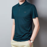 Fashion Casual Solid Color Lapel Half Sleeve Tee for Men