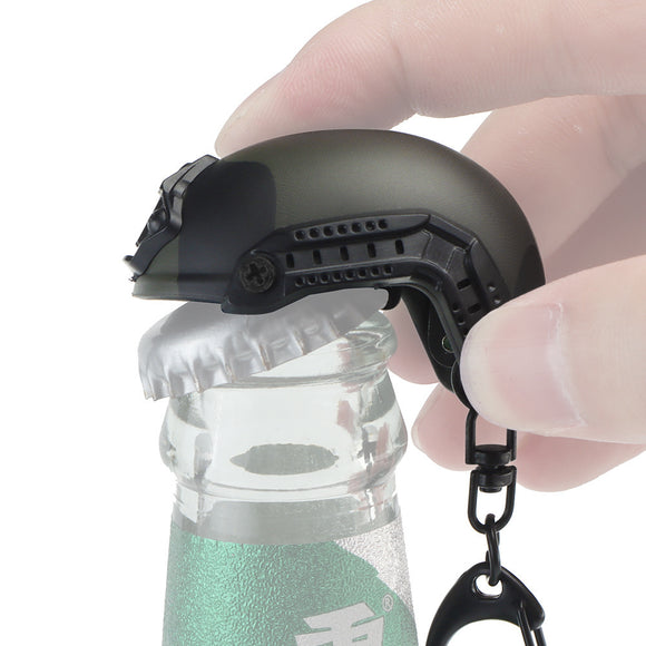 Mini Helmet Model Keychain, Portable Beer Bottle Opener