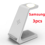 3 in 1 Fast Charging Station Wireless Charger Stand, Wireless Quick Charge Dock Phone Holder