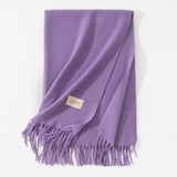 Pure Color Artificial Cashmere Scarf, Women's Winter High-grade Shawl