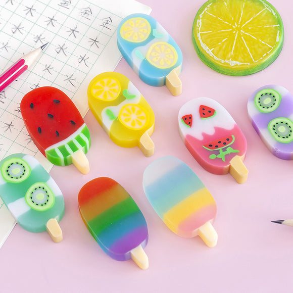 Summer Ice Cream, Colorful Eraser Set