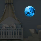 Green Film PVC Wall Sticker of Luminous Moon