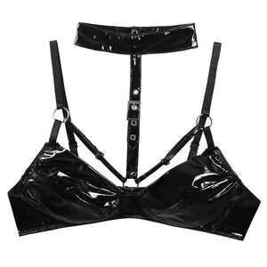 Patent Leather Adjustable Bra