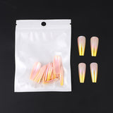 Bagged Long Ballet Nail Dazzling Aurora, Two-tone Gradient Wear, Nail Polish Fake Nail Tips