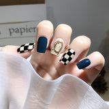 Fashionable Blue and Graffiti Pattern, Wearable Fake Nails