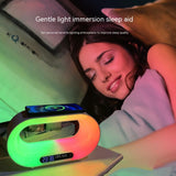 Multi-function 3-In-1 LED Night Light, App Control RGB Atmosphere Desk Lamp, Smart Wireless Charger Alarm Clock