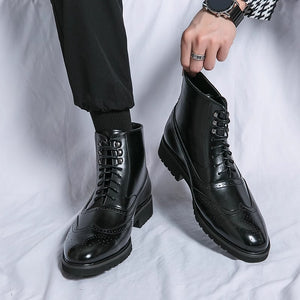 Men's Fashion, Thick Sole Mid Top Work Shoes