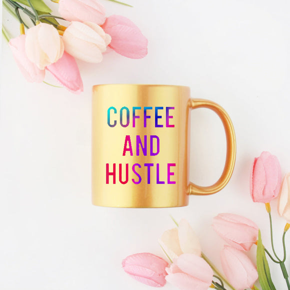 Coffee and Hustle Gold & Silver Mug