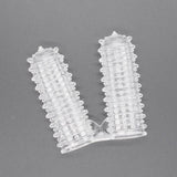 Double Finger Stall Buckle Set Particle Barbed Crystal Exotic Condom Sleeves