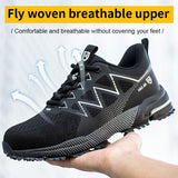 European Code Flying Woven Steel Toe Cap Safety Shoes, Male Attack Shield and Anti-stab Casual Sneakers