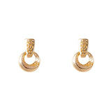 Luxury Hollow Round Moon Rose Gold Silver Color Drop Earrings for Women, Micro-wax Inlay Natural Zircon Flower Bridal Wedding Daily Jewelry for Ladies