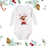 Christmas Newborn Baby White Long Sleeves Jumpsuit