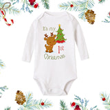 Christmas Newborn Baby White Long Sleeves Jumpsuit