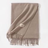 Pure Color Artificial Cashmere Scarf, Women's Winter High-grade Shawl