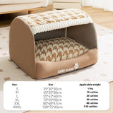 Small Dog Three-dimensional Bear Curved Room Kennel, Removable Nest, Warm Enclosed Cave Sofa, Pet Supplies