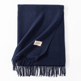 Pure Color Artificial Cashmere Scarf, Women's Winter High-grade Shawl