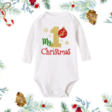 Christmas Newborn Baby White Long Sleeves Jumpsuit