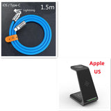 3 in 1 Fast Charging Station Wireless Charger Stand, Wireless Quick Charge Dock Phone Holder