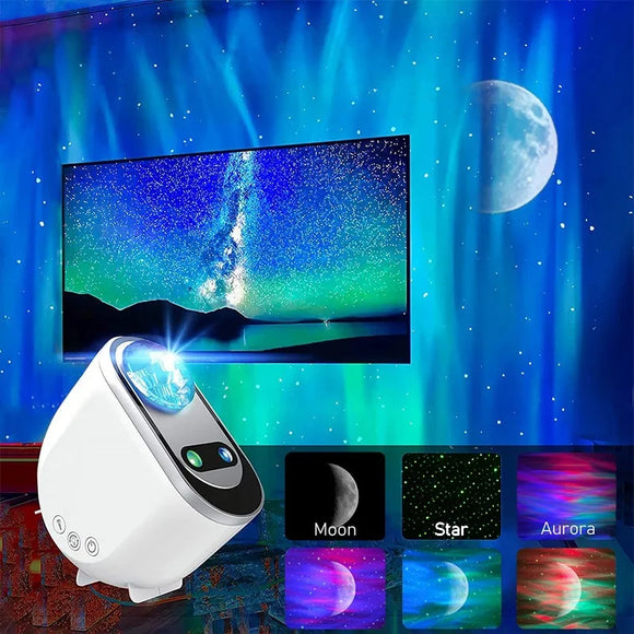 Aurora Borealis Starlight Projector, LED Galaxy Star Atmosphere Galaxy Night Light, Home Bedroom Sky Moon Lamp