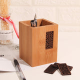 Wooden Pen Holder, Creative Office Supplies Desktop