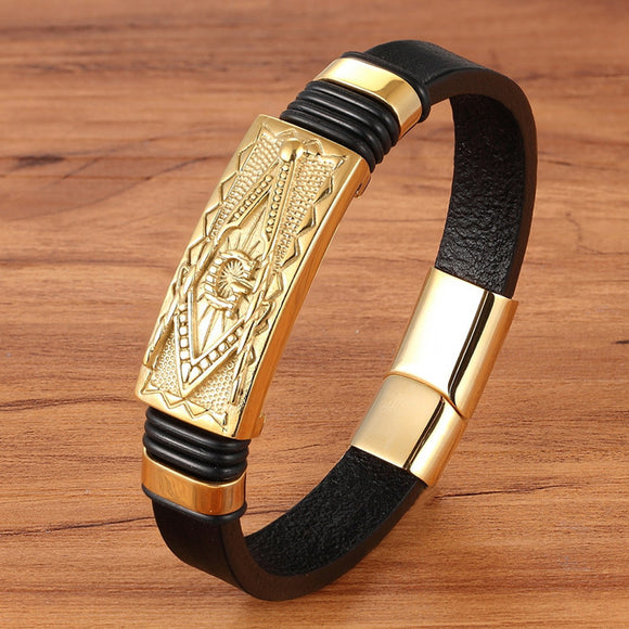 Scorpion Leather Woven Bracelet for Men