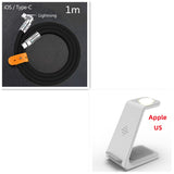 3 in 1 Fast Charging Station Wireless Charger Stand, Wireless Quick Charge Dock Phone Holder