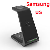 3 in 1 Fast Charging Station Wireless Charger Stand, Wireless Quick Charge Dock Phone Holder