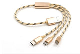 Three-in-one USB Data Cable, Short Type-C Mobile Phone Universal Charger