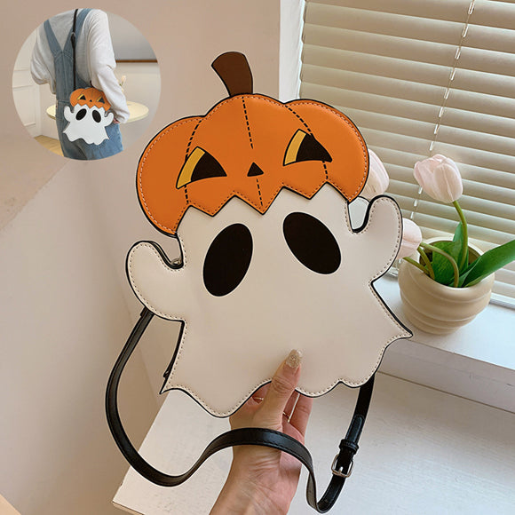 Creative 3D Cartoon Pumpkin Ghost Design Cute Halloween Women's Girls' Cell Phone Purses Novelty Personalized Candy Crossbody Shoulder Bags