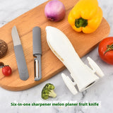 Multifunctional Kitchen Gadgets, Fruit Knife Scraper Plane Sharpener Integrated Tool