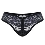 New Low-waist Lace Thongs, Ladies' Sexy Transparent Leopard Print Underwear (Pack of 2)