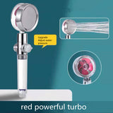 Shower Head Water Saving Flow 360 Degrees Rotating with Small Fan ABS Rain High Pressure Spray Nozzle