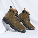 Suede Leather Autumn and Winter Mid-top Boots