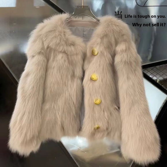 Autumn and Winter New Short Thickened Environmental Protection Faux Fur, High-end Tops Coat for Women