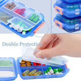 Travel Pill Organizer, 10 Grid Moisture Proof Pills Box for Pockets and Purses, Daily Portable Vitamin Medicine Container