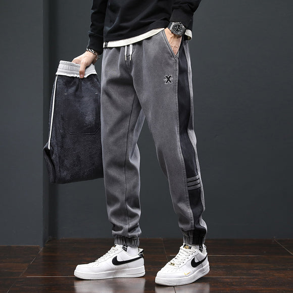 Fleece Lined Padded Warm Keeping Track Sweatpants, Loose Casual Pants